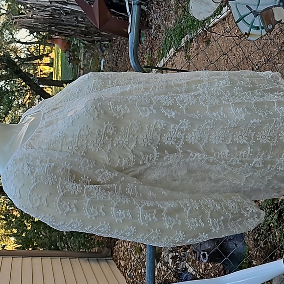 Linea Domani nylon ivory lace long sleeves blouse size Small - Picture 4 of 11